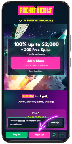 Rocket Riches Homepage